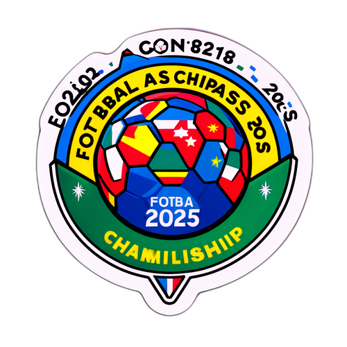 Sticker met logo van het CAN 2025 voetbalkampioenschap