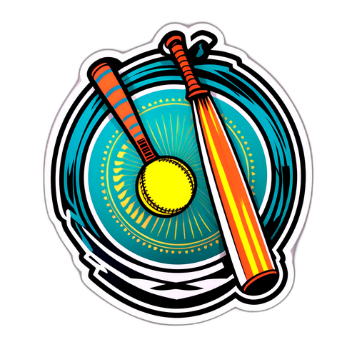 यु19 क्रिकेट टूर्नामेंट के लिए आदिवासी कला स्टाइल स्टिकर