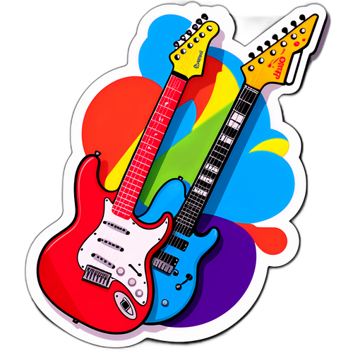 Diseño de Sticker con nombre Gonzalo Valle y guitarra eléctrica