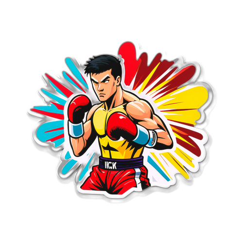 Kickboxing Comic Sticker