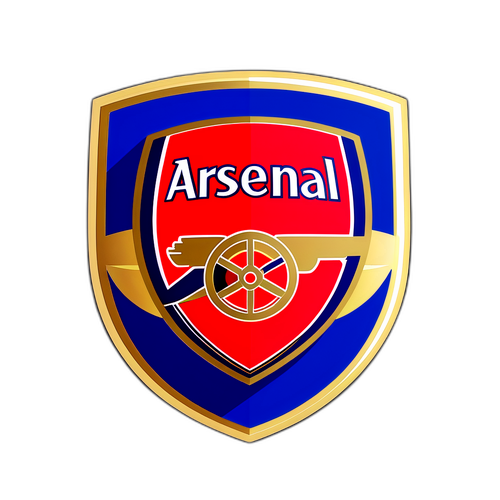Retro-stijl Arsenal badge met een voetbalthema