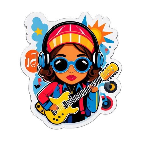 西部をテーマにしたトレンディなデザインのステッカー