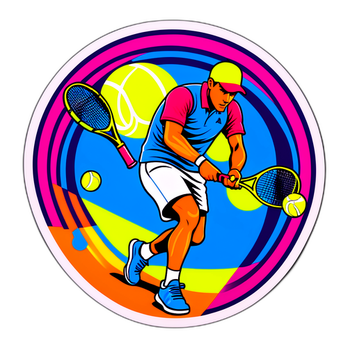 Un design frappant de Carlos Alcaraz en action sur le court de tennis