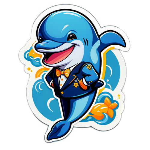 Playful Dolphin in Stylish Uniform