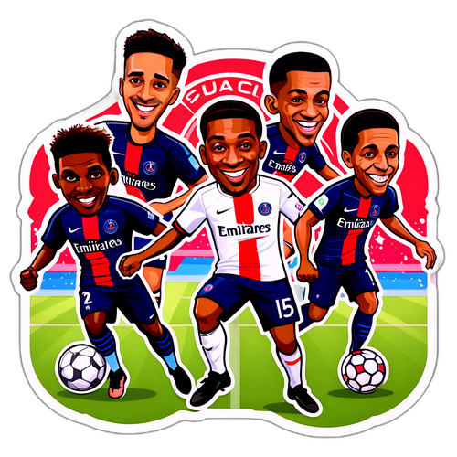 Sticker jucători caricaturizați Toulouse vs PSG
