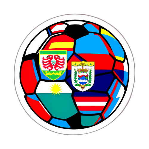 Sticker de Balón de Fútbol con Colores de Liga de Quito