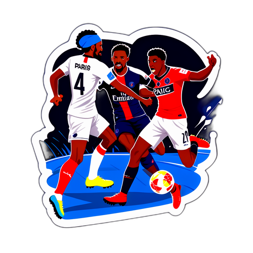 Cuộc chiến giữa các cầu thủ Lyon và PSG trên sân bóng