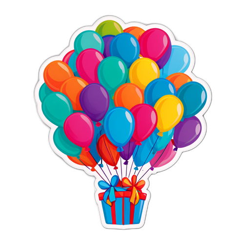 생일 파티 장면과 풍선