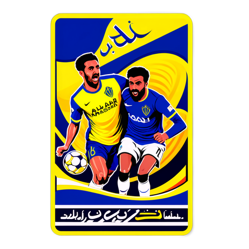 Vintage poster-style sticker para sa Al-Zawraa vs Al-Nassr