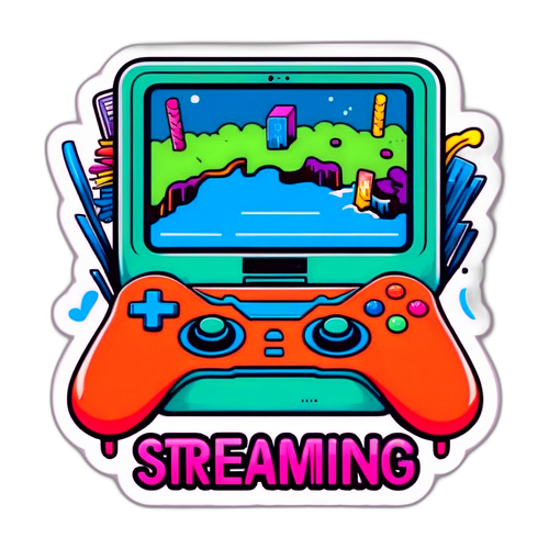 Autocollant coloré de streaming en ligne