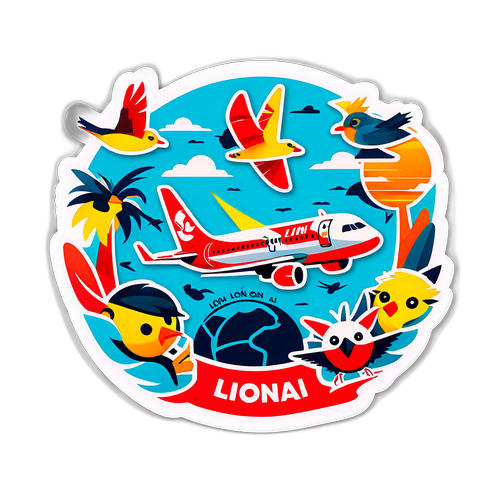 Stiker Lion Air yang Berwarna-warni