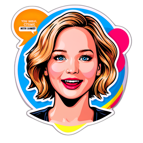 Vidám és színes ábrázolás Jennifer Lawrence híres filmes karaktereként