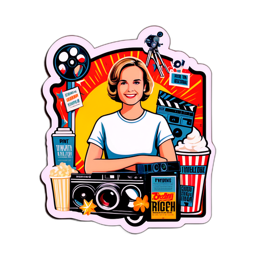 Kreative Illustration im nostalgischen Filmrahmen