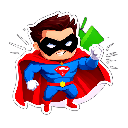 Design humoristique d'un VPN Proton avec un super-héros en cape