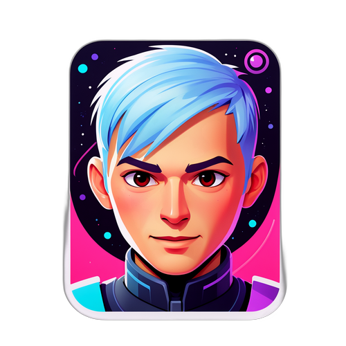 Futuristický portrét v rozhraní iOS 26 beta