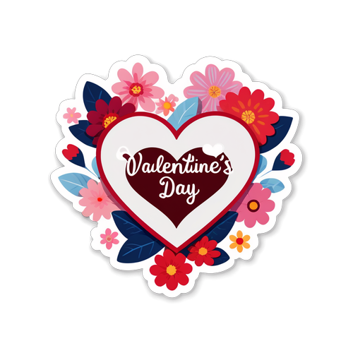 Hart Motief met Bloemen voor Valentijnsdag