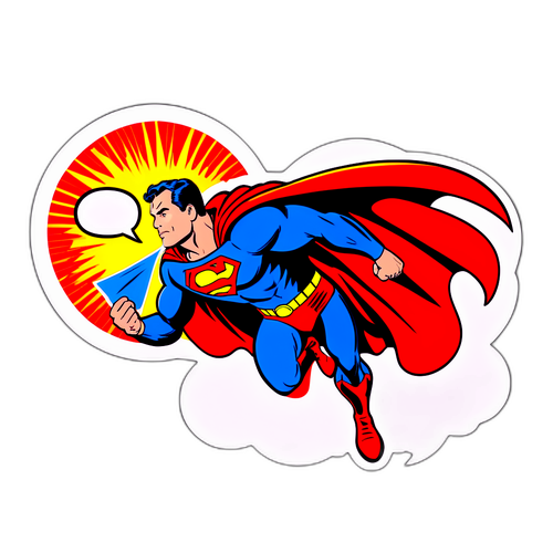 Retro-styled Superhero Cape Sticker