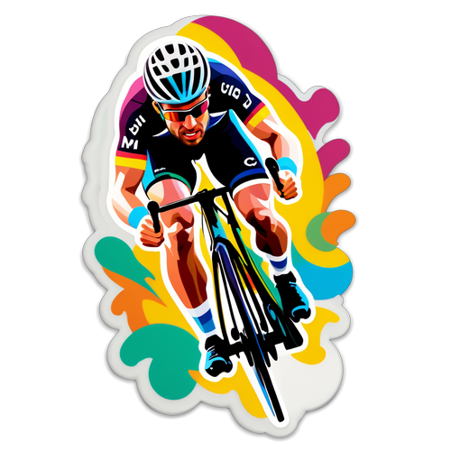 Déchaînez Votre Passion pour le Cyclisme avec ce Sticker Éblouissant de Mark Cavendish!