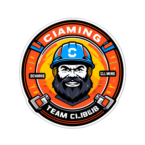 Мотиваційна наклейка з елементами видобутку та командного духу клубу