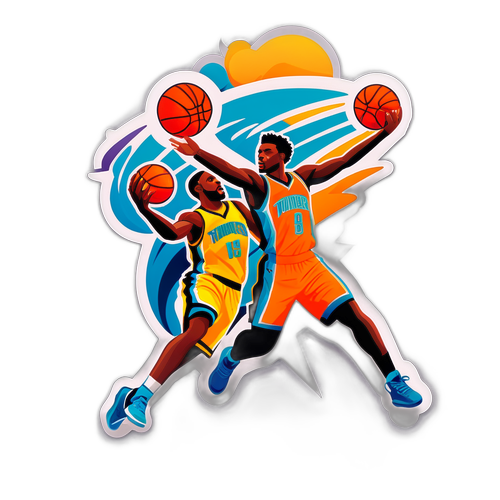 Sticker de Match de Basketball entre les Hornets et les Thunder