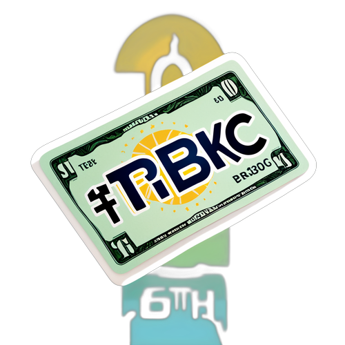 สติกเกอร์โลโก้ธนาคาร TMBC กับภาพเงินสด