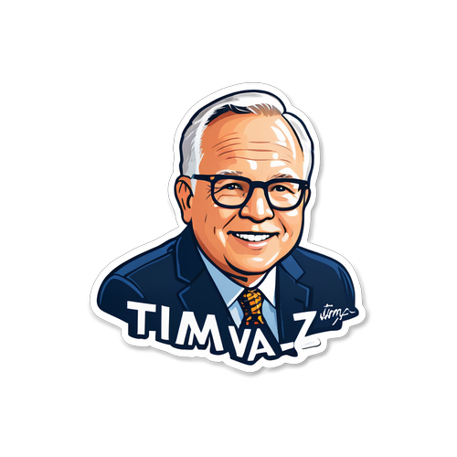 Tim Walz Sticker: En Enkel Hyllning till Minnesota med Eleganta Signaturer!