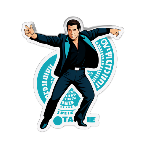 Retro stilisering av John Travolta i danspose