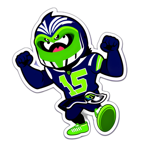 Blitz, Seattle Seahawks' mascotte i begejstret positur