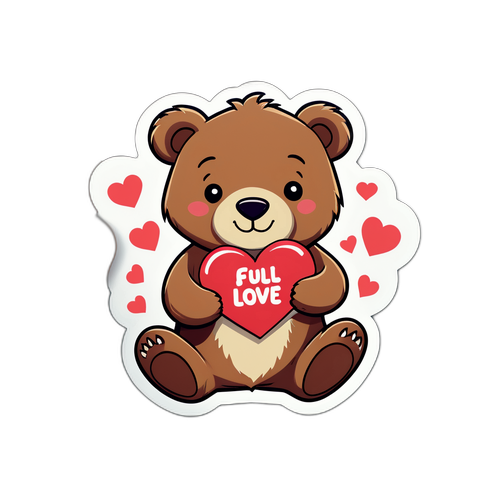 Gấu Dễ Thương Cầm Trái Tim