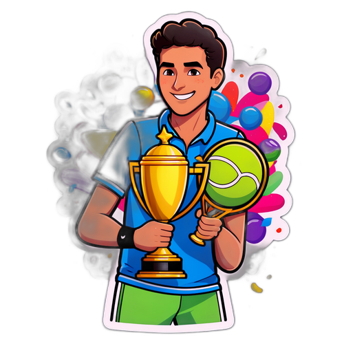 סטריקר טניס עם "קרלוס אלאקראז" מחזיק גביע