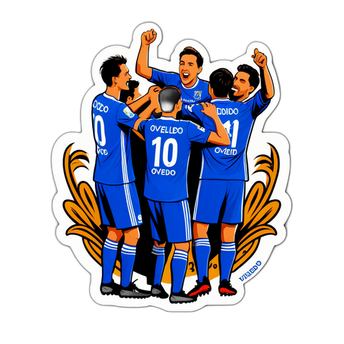 Feiernde Fans von Real Oviedo