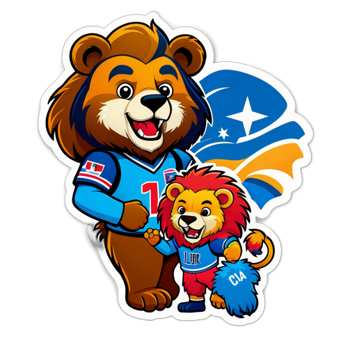 Sticker de Oso Travieso y León