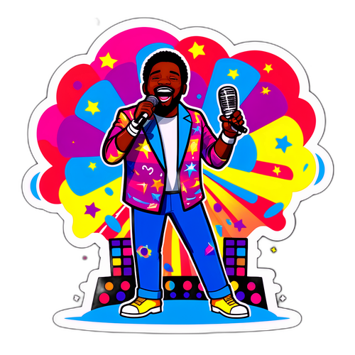 Rolig klistermärke av Carl Carlton på scen