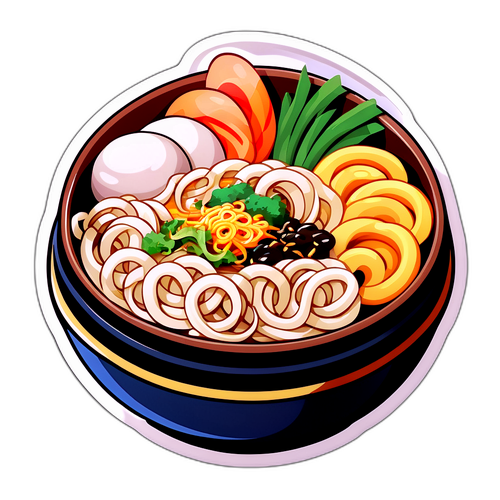 美味しいうどんと具材のデザイン