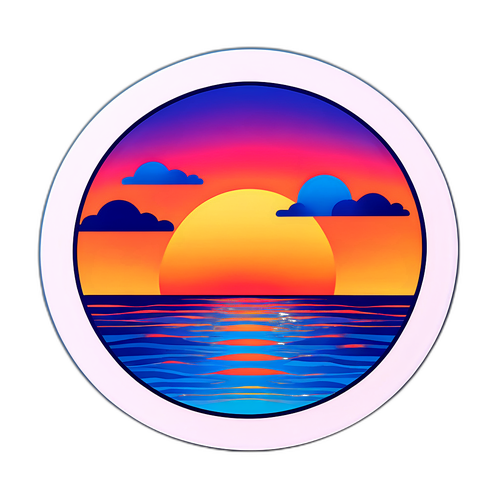 चमकीला सूर्यास्त स्टिकर