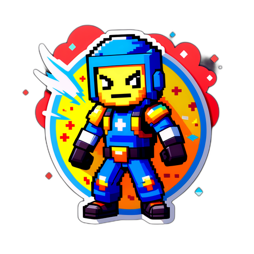 Personnage de bataille royale en pixel art