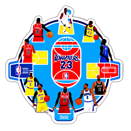NBA Court Layout with Player Icons