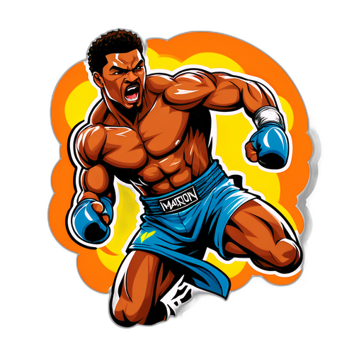 Rysunek Mairona Santosa w akcji podczas walki