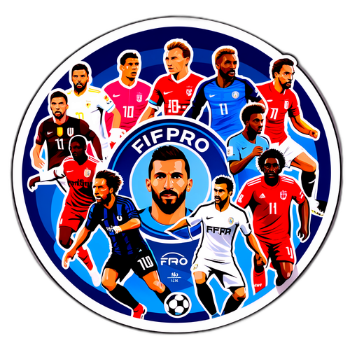 Stiker Logo FIFPro dengan Pemain Bola Terkenal