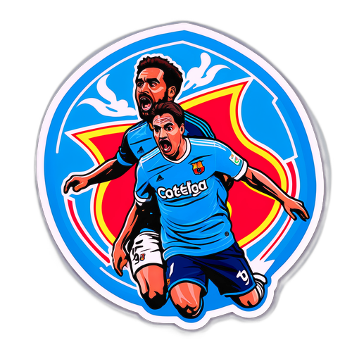 Ilustrace dramatického momentu zápasu Celta - Barcelona