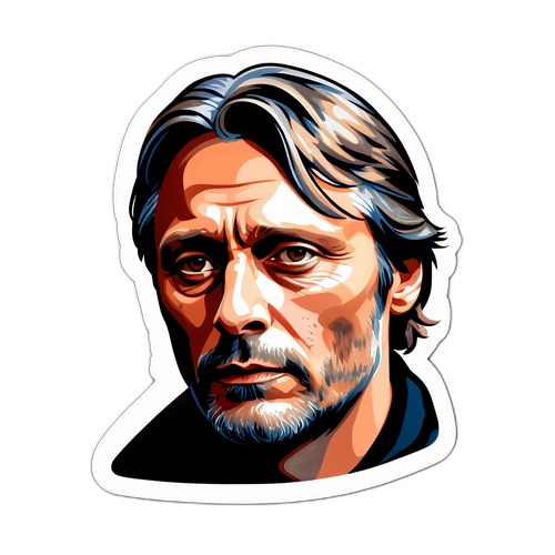 Intensywny moody sticker Mads Mikkelsen