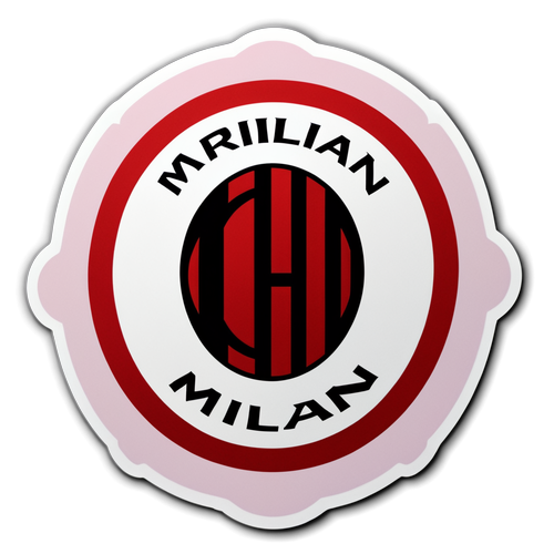 An artistic sticker des AC Milan Wappens in einem Traum von einem Fußballfeld