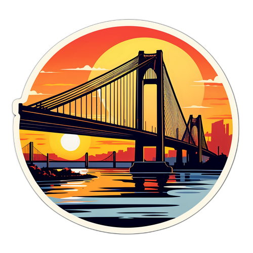 Gordie Howe Bridge at Sunset