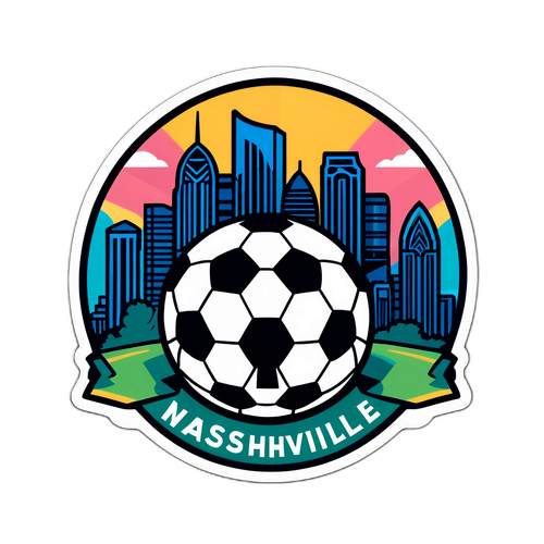 Stiker Bola Sepak dengan Siluet Nashville