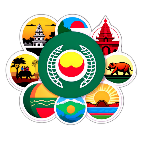 Stickers med ikoniske billeder fra Bangladesh
