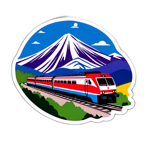 Peisaj românesc cu tren CFR