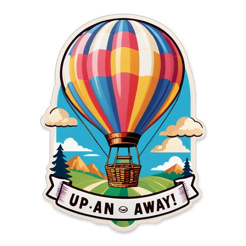 Up, Up and Away! Hot Air Balloon Sticker