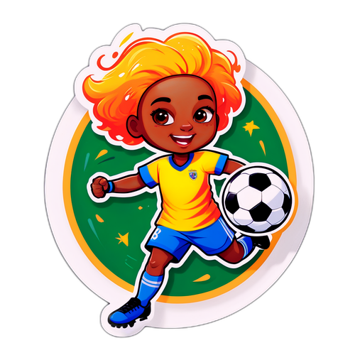 Jassina Blom met een voetbal