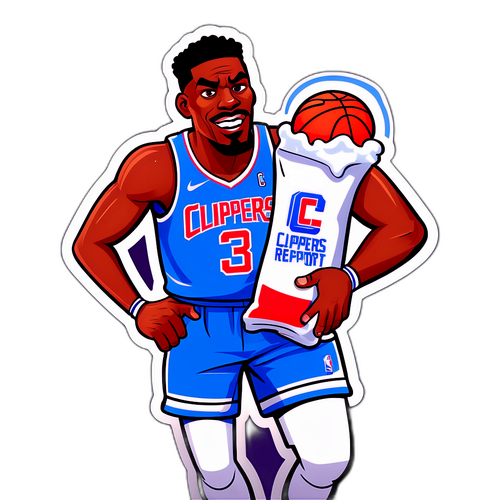 Karikatura ng Manlalaro ng Basketbol na may Ice Pack