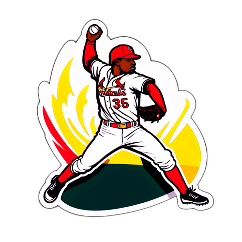Dynamic Baseball Pitcher Sticker